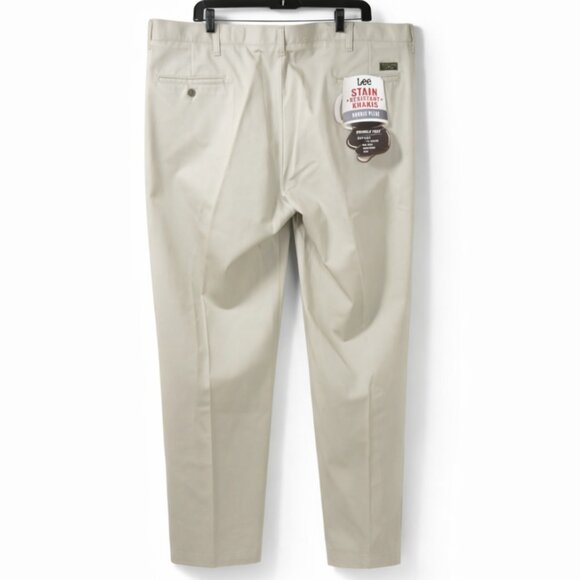 Lee Stain Resistant Khakis Men’s Dress Pants Double Pleat 44x30 New With Tags - Picture 2 of 7